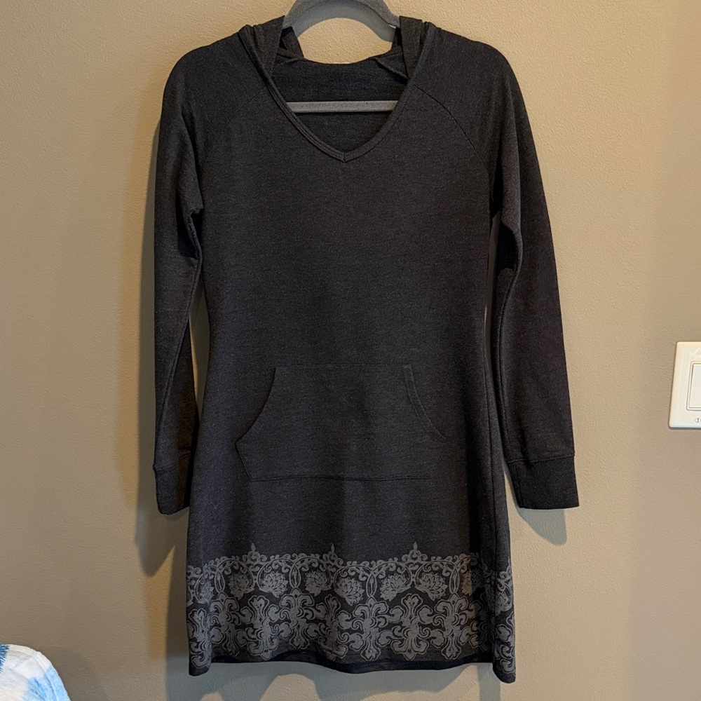 Lola Charcoal Long Sleeve Hoodie Dress